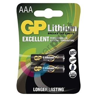 Baterie lithiová, AAA, 1.5V, GP, blistr, 2-pack