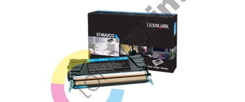 Toner Lexmark X746A2CG, cyan, originál 1