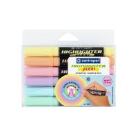 Zvýrazňovač Centropen 8542 Highlighter Flexi Soft, pastelová sada 6 barev