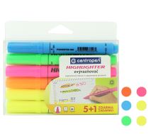 Zvýrazňovač Centropen 8552 Highlighter, 5+1 sada
