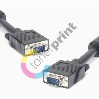 Kabel k monitoru VGA, 15M/15M, 10m, (15 pin), ferritové stínění 1