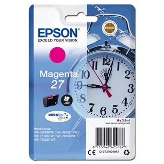 Inkoustová cartridge Epson 27 T2703, C13T27034012, magenta, 3,6 ml, originál