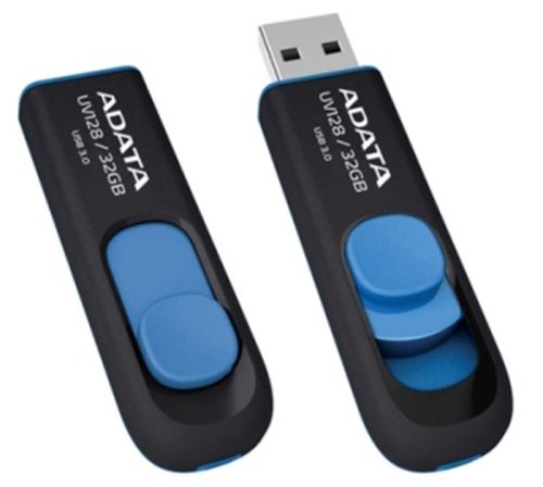 USB flash disk ADATA UV128 32 GB, USB 3.2 Gen 1, 100 MB/s, černo-modrý