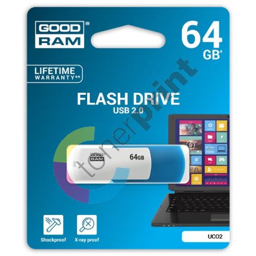 Goodram UCO2 64GB, USB flash disk 2.0, modro-bílá 1