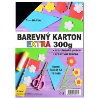 Barevný karton Extra 300g A4, 10listů, černý 1 (2)