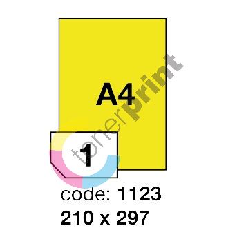 Samolepící etikety Rayfilm Office 210x297 mm 100 archů, matně žlutá, R0121.1123A 1