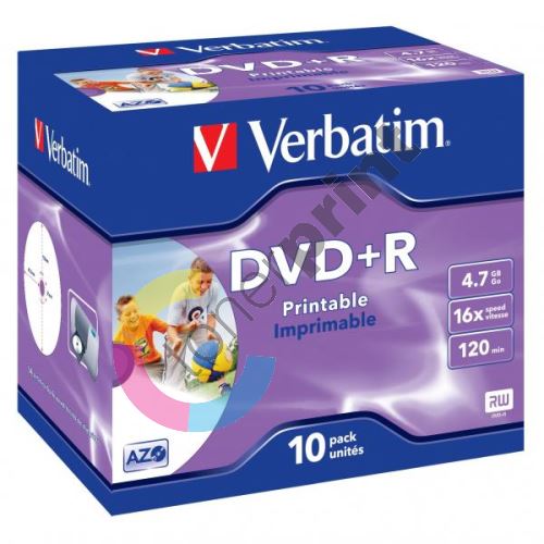 Verbatim DVD+R, DataLife PLUS, 4,7 GB, Wide Printable, jewel box, 43508, 16x, 10-pack 1