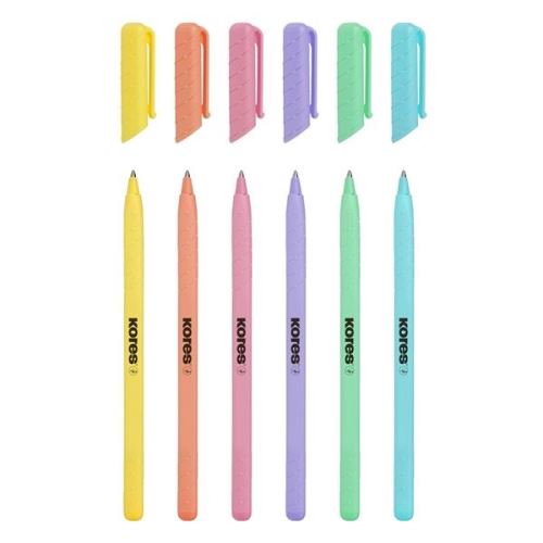 Kuličkové pero Kores K0 Pen pastel, modrý gel, mix barev