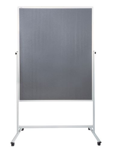 Moderační textilní tabule ARTA šedá 150 × 120 cm – oboustranná mobilní prezentační tabule