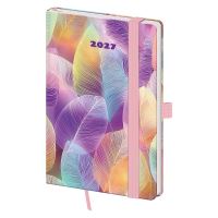 Týdenní kapesní diář A6 Vario Feathers s gumičkou 2027