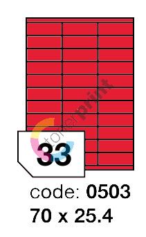 Samolepící etikety Rayfilm Office 70x25,4 mm 300 archů, matně červená, R0122.0503D 1