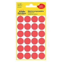 Etikety na ruční popis kolečko průměr 18 mm - červená - 3595 (5)
