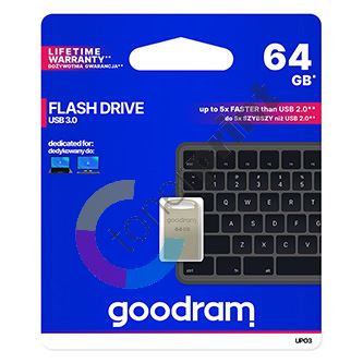 64GB Goodram UPO3, USB flash disk 3.0, stříbrná