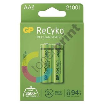 Nabíjecí baterie, AA (HR6), 1.2V, 2100 mAh, GP, papírová krabička, 2-pack, ReCyko