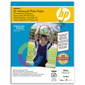 HP Advanced Glossy Photo Paper, foto papír, lesklý, zdokonalený, bílý, 13x18cm, Q8696A