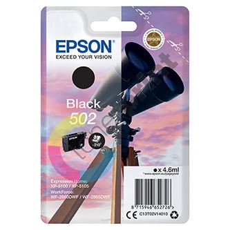 Epson originální ink C13T02V14020, T02V140, 502, black, 210str., 4.6ml, Epson XP-5100, XP-