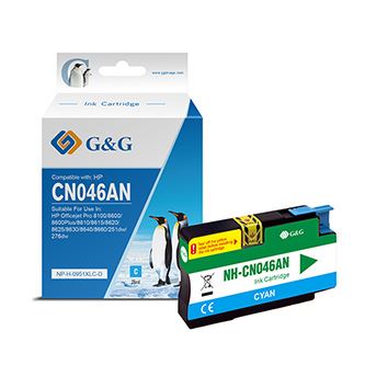 Inkoustová cartridge HP 951XL, CN046AE, cyan, kompatibilní G&G, OfficeJet Pro 8600