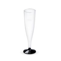 Wimex - pohárek krystal na sekt 0,1, průměr 60 mm, 2dílný s černou nožkou - 20 ks