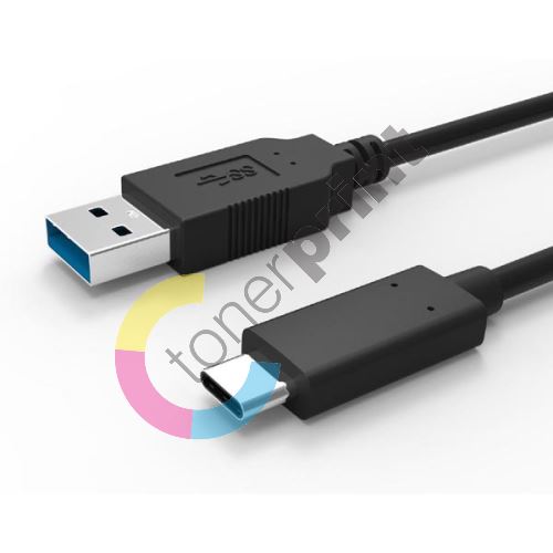 Kabel USB (3.1), USB A M- USB C, USB A (3.1) typ C, 1m, černý 1