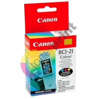 Canon originální ink BCI21C, color, blistr, 120str., 0955A351, Canon BJ-C4000, 2000, 4100, 4400, 4650, 5500