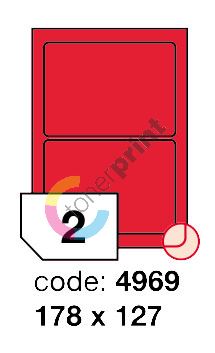 Samolepící etikety Rayfilm Office 178x127 mm 300 archů, matně červená, R0122.4969D 1