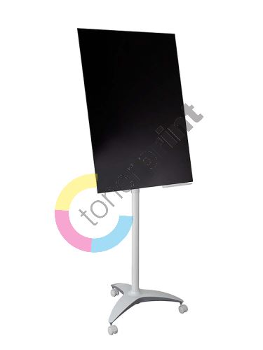 Skleněný černý mobilní flipchart 100 x 70 cm