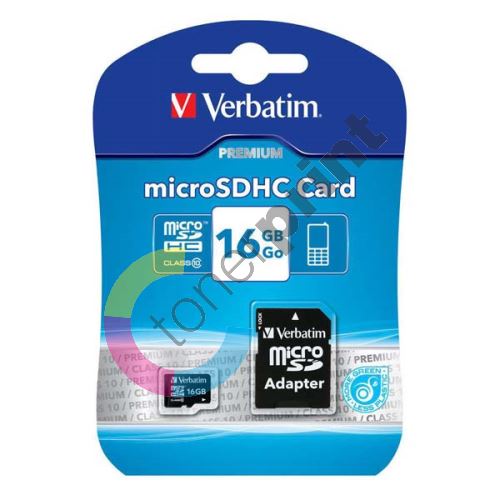 Verbatim 16GB Micro SDHC, micro SDHC, 44082, Class 10, pro archivaci dat 1