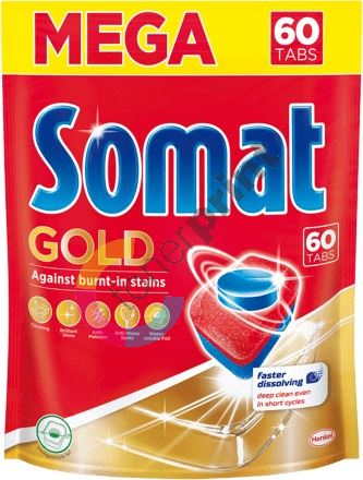 Somat Gold 12 Action tablety do myčky, pomáhají odstranit i odolné nečistoty bez předmytí