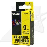 Páska do tiskárny štítků Casio XR-9YW1 9mm černý tisk/žlutý podklad Páska do tiskárny štítků Casio XR-9YW1 9mm černý tisk/žlutý podklad