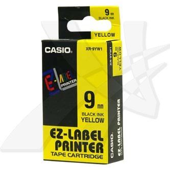 Páska do tiskárny štítků Casio XR-9YW1 9mm černý tisk/žlutý podklad