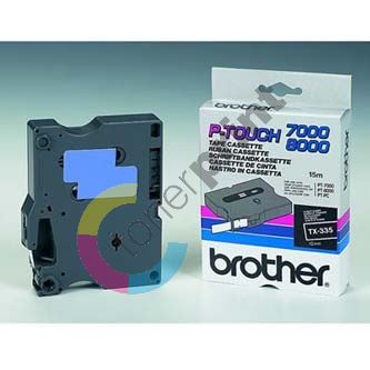 Páska Brother TX335, bílý tisk/černý podklad, lamino, originál