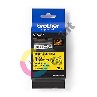 Páska Brother TZ-S631, 12mm, černý tisk/žlutý podklad, originál 1