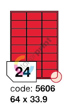 Samolepící etikety Rayfilm Office 64x33,9 mm 300 archů, matně červená, R0122.5606D 1
