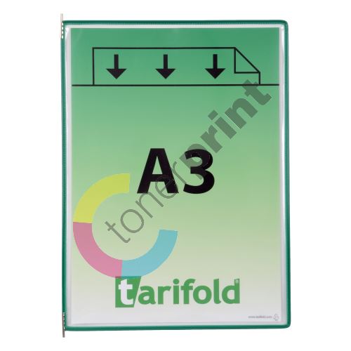 Tarifold závěsný rámeček s kapsou, A3, otevřený shora, zelený, 10 ks 1