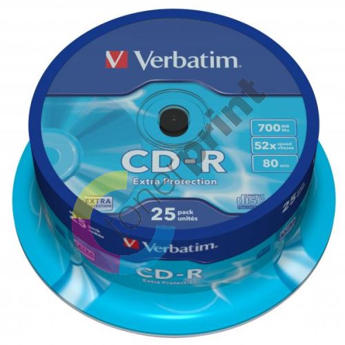 Verbatim CD-R, DataLife, 700 MB, Extra Protection, cake box, 43432, 52x, 25-pack 4