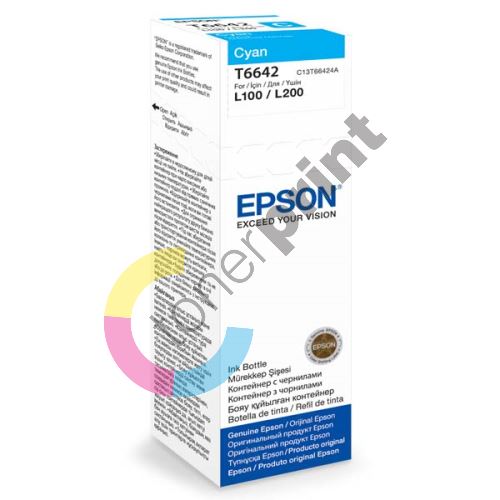 Cartridge Epson C13T66424A, cyan, originál 1