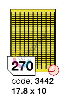 Samolepící etikety Rayfilm Office 17,8x10 mm 300 archů, matně žlutá, R0121.3442D 1