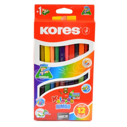 Pastelky Kores Kolores Jumbo Duo 93252 trojhranné 12ks = 24 barev 1 (1)