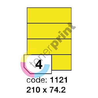 Samolepící etikety Rayfilm Office 210x74,2 mm 300 archů, matně žlutá, R0121.1121D 1