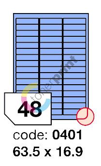 Samolepící etikety Rayfilm Office 63,5x16,9 mm 300 archů, matně modrá, R0123.0401D 1