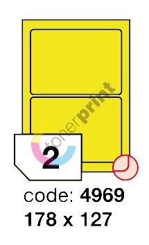 Samolepící etikety Rayfilm Office 178x127 mm 300 archů, fluo žlutá, R0131.4969D 1
