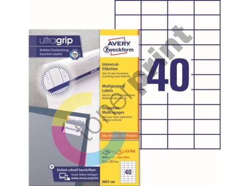 Samolepící etikety Ultragrip 52,5 x 29,7 mm, 220 listů A4 3651-200 1