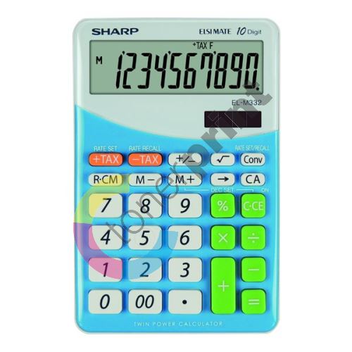 Kalkulačka Sharp ELM332BBL, modro-bílá, stolní, desetimístná 1
