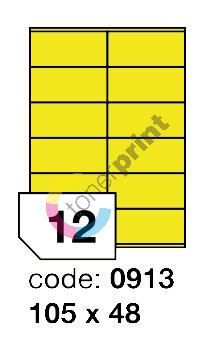 Samolepící etikety Rayfilm Office 105x48 mm 300 archů, fluo žlutá, R0131.0913D 1