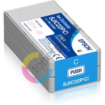 Inkoustová cartridge Epson C33S020602, ColorWorks C3500, SJIC22P(C), cyan, originál 1