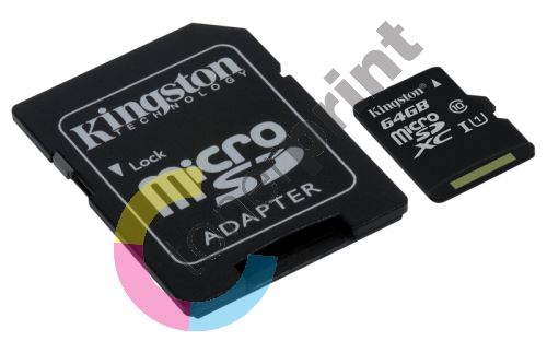 Kingston 64GB microSDXC CL10 UHS-I 80R + SD adapter 1