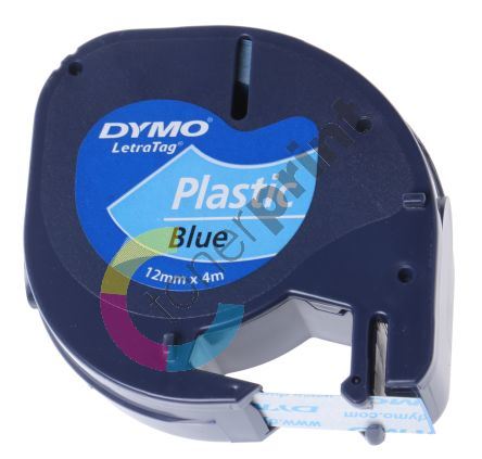 Páska Dymo LetraTag 12mm x 4m černý tisk/modrý podklad, S0721650 1