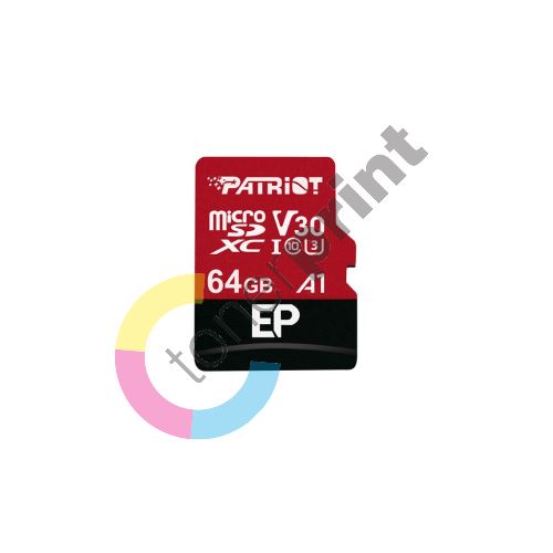 Patriot 64GB microSDXC V30 A1, class 10 U3 100/80MB/s + adapter 1
