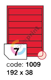 Samolepící etikety Rayfilm Office 192x38 mm 300 archů, fluo červená, R0132.1009D 1