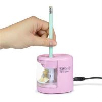 Elektrické stolní ořezávátko Rapesco PS12-USB, USB/baterie, 2 otvory, růžové (5)